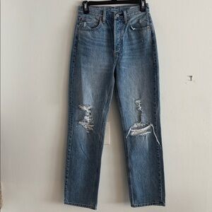 Denim Forum The Joni High Rise Loose Jeans Size 24 Distressed